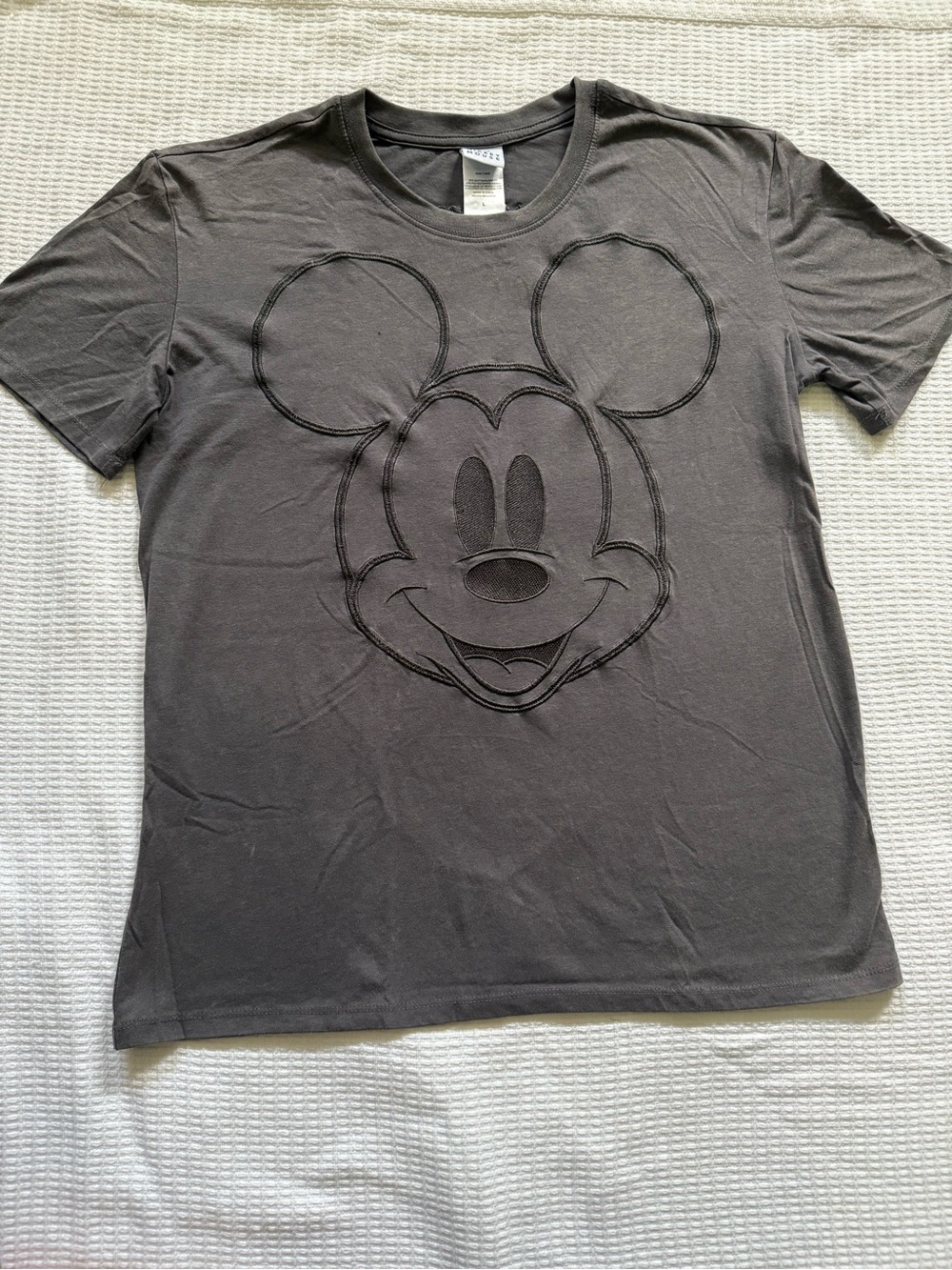 Disney Women’s Charcoal Gray Mickey Mouse Short Sleeve Tee